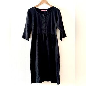 Pyne & Smith Linen Midi Dress in Black